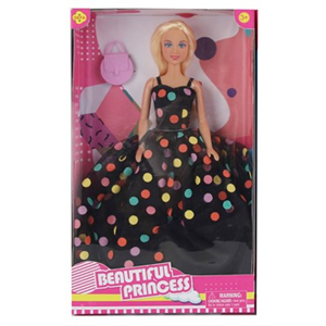 عروسک باربی مفصلی با لباس خال خالی دفا لوسی Defa Lucy_اسباب بازی